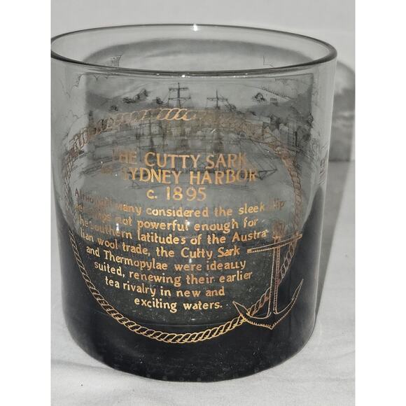Cutty Sark Scotch Whiskey 4 Old Fashioned Lowball Glasses Smoke - Picture 7 of 10